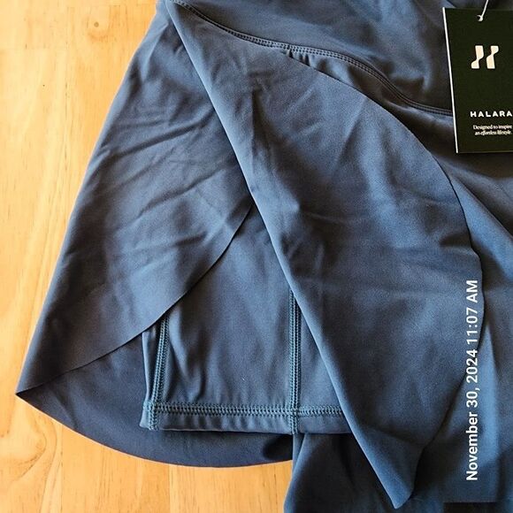 Halara Womens Skirt XL Blue Pull On Mini Skort Shorts Pocket Pleated New w/ Tags - Picture 6 of 14